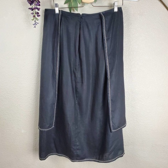 J. Jill Lagenlook Wrap Linen Midi Layered Skirt - Picture 5 of 10